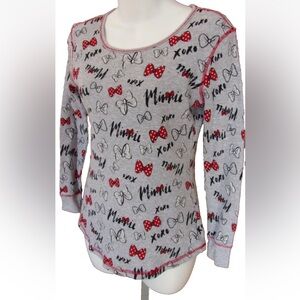 Disney Gray Top with Red Minnie Mouse Details